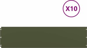 vidaXL Obrzeża trawnikowe 10 szt. Oliwkowo-zielone 25x103 cm 2