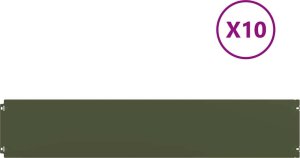 vidaXL Obrzeża trawnikowe 10 szt. Oliwkowo-zielone 20x103 cm 2