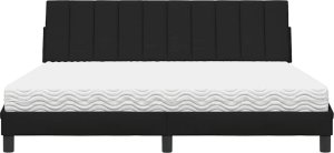 vidaXL vidaXL Łóżko z materacem, czarne, 180x200 cm, tkanina 5