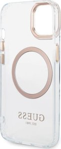 Guess Guess GUHMP15MHTRMD iPhone 15 Plus / 14 Plus 6.7" złoty/gold hard case Metal Outline Magsafe 11