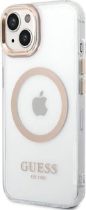 Guess Guess GUHMP15MHTRMD iPhone 15 Plus / 14 Plus 6.7" złoty/gold hard case Metal Outline Magsafe 2