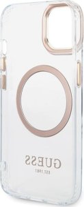 Guess Guess GUHMP15MHTRMD iPhone 15 Plus / 14 Plus 6.7" złoty/gold hard case Metal Outline Magsafe 7