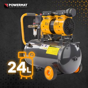 KOMPRESOR BEZOLEJOWY 24L SPRĘŻARKA 8 BAR 220l/min 230V SEPARATOR CICHY 59dB 10