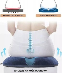 PODUSZKA ORTOPEDYCZNA REHABILITACYJNA DO SIEDZENIA PROFILOWANA Z OTWOREM NA KRZESŁO FOTEL DO AUTA BIURA 4