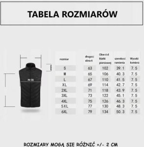4kom.pl KAMIZELKA GRZEJĄCA NA USB 11 OBSZARÓW GRZANIA PODGRZEWANA LEKKA CIEPŁA UNISEX ROZMIARY 6