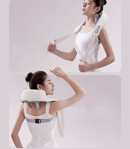 MASAŻER SZYI KARKU I RAMION Z WYPUSTKAMI MASUJĄCYMI FUNKCJA GRZANIA PODUSZKA MASUJĄCA KABEL USB 4