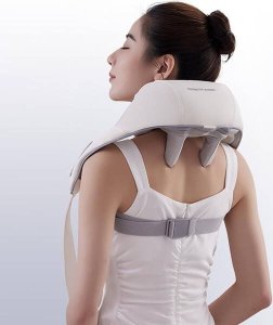 MASAŻER SZYI KARKU I RAMION Z WYPUSTKAMI MASUJĄCYMI FUNKCJA GRZANIA PODUSZKA MASUJĄCA KABEL USB 5