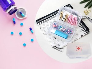 POJEMNIK KASETKA NA LEKI ORGANIZER TYGODNIOWY PLASTIKOWY 6