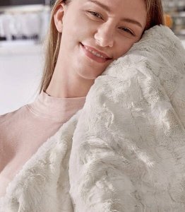 KOC ELEKTRYCZNY GRZEJĄCY Z PILOTEM PUSZYSTY MIĘKKI 180 X 160 BEŻOWY DWUOSOBOWY Z TIMEREM 3