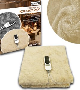 KOC ELEKTRYCZNY GRZEJĄCY Z PILOTEM PUSZYSTY MIĘKKI 180 X 160 BEŻOWY DWUOSOBOWY Z TIMEREM 7