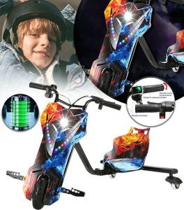 POJAZD 3-KOŁOWY SKUTER GOKART DRIFTUJĄCY DRIFTER LED DESKOROLKA DLA DZIECI MŁODZIEŻY 1