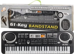 KEYBOARD PIANINO DO NAUKI ORGANY DLA DZIECI DOROSŁYCH 61 KLAWISZY MIKROFON ZASILACZ ZESTAW 4