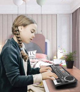 KEYBOARD PIANINO DO NAUKI ORGANY DLA DZIECI DOROSŁYCH 61 KLAWISZY MIKROFON ZASILACZ ZESTAW 7