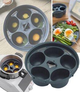 WKŁADKA DO GOTOWANIA JAJEK THERMOMIX MONSIEUR SMART CONNECT NA 5 JAJEK SZARA CZĘŚĆ ZAMIENNA 1