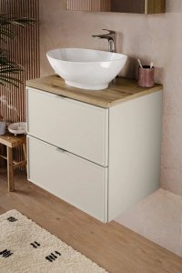 Szafka pod umywalkę nablatową BELLA CASHMERE 82-60-2S z blatem 60 cm kaszmir/dąb artisan COMAD 5