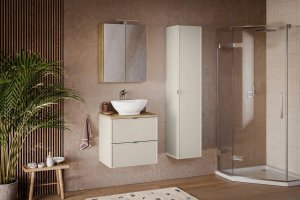 Szafka pod umywalkę nablatową BELLA CASHMERE 82-60-2S z blatem 60 cm kaszmir/dąb artisan COMAD 7