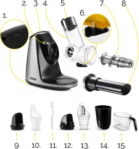 Wyciskarka wolnoobrotowa Yoer Nutrmio SJ01BK 4