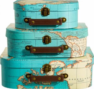 STARA MAPA - Dekoracyjne walizeczki dziecięce 3 szt. Sass&Belle 2