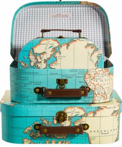 STARA MAPA - Dekoracyjne walizeczki dziecięce 3 szt. Sass&Belle 5