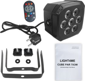 LIGHT4ME CUBE PAR 7X3W reflektor par oświetlenie sceniczne efekt świetlny LED RGB 7
