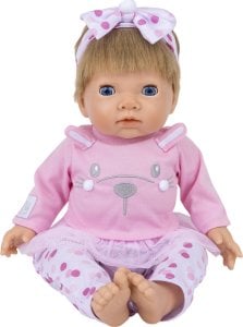 TINY TREASURES, Pink Bunny Baby, Blonde Hair Doll 1