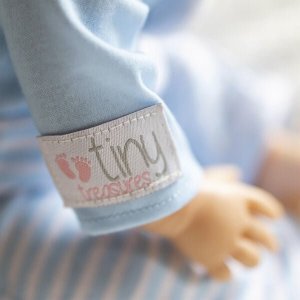 TINY TREASURES, Blue Bear Doll, Brown Hair 3