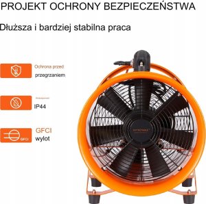 Vevor Przenośny Przemysłowy Wentylator Wyciągowy 203 mm Wąż 10 m 2