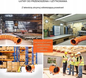 Vevor Przenośny Przemysłowy Wentylator Wyciągowy 203 mm Wąż 10 m 3