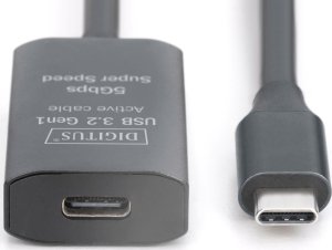 Kabel USB DIGIT USB-C - USB-C 10 m Czarny (DA-73109) 2