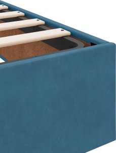 Rama łóżka otomana bez materacem, niebieska, 140x200cm, aksamit 9