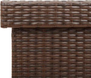 Skrzynia ogrodowa vidaXL Skrzynia ogrodowa z kółkami, brązowa, 110x55x73 cm, polirattan 10