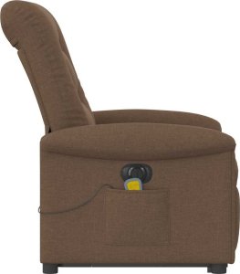 Podnoszony fotel masujący, elektryczny, rozkładany, brązowy 6