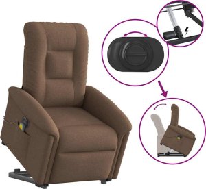 Podnoszony fotel masujący, elektryczny, rozkładany, brązowy 9