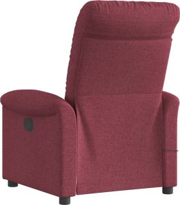 vidaXL Rozkładany fotel masujący, winna czerwień, obity tkaniną 5