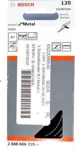 3-piece sanding belt set 13 x 455 mm, 120 Bosch 2608606219 2