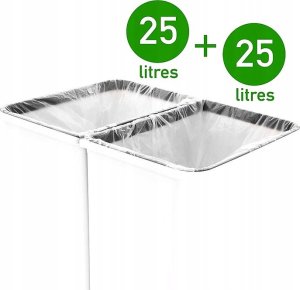 Kosz na śmieci Katex do segregacji na przycisk biały (656631) 2