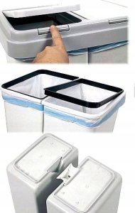 Kosz na śmieci Katex do segregacji na przycisk biały (656631) 3