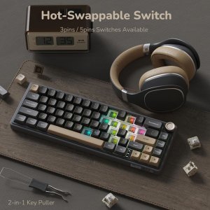 Royal Kludge R65 RGB Phantom laidinė mechaninė klaviatūra | 60%, Brown switches, US 3