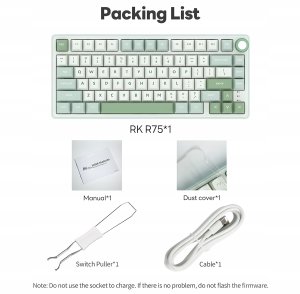 Klawiatura Royal Kludge RK R75 RGB Sky Cyan bezprzewodowa klawiatura | 75%, Hot-swap, Sidabrinis switches, US 13
