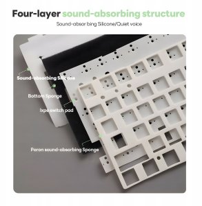 Klawiatura Royal Kludge RK R75 RGB Sky Cyan bezprzewodowa klawiatura | 75%, Hot-swap, Sidabrinis switches, US 4