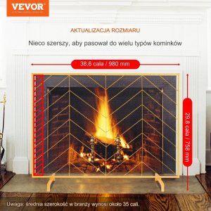 Vevor Osłona Kominkowa Pojedynczy Panel 3