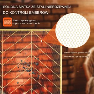 Vevor Osłona Kominkowa Pojedynczy Panel 4