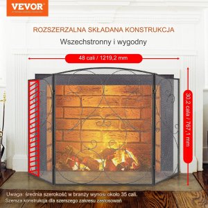 Vevor Potrójna Osłona Kominkowa 3