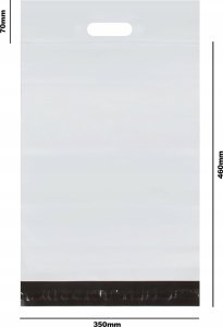 AD Accessories Foliopaki kurierzy z uchwytem 350 x 460 mm + 70 mm uchwyt RC090 50szt PAKIET białe 12