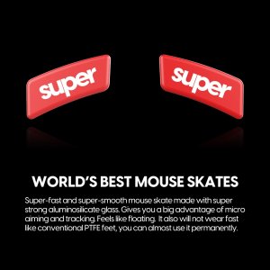 Pulsar Superglide Glass Skates Razer Viper Ultimate Raudona Pakaitiniai Pelė feet 4