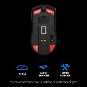 Pulsar Superglide Glass Skates Razer Viper Ultimate Raudona Pakaitiniai Pelė feet 5