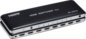 PremiumCord 4K@60hz HDMI switch 7:1 plastový s dálkovým ovladačem 1