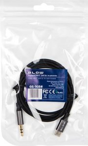 Kabel USB Blow 66-168# Przyłącze usb-c - jack 3,5 1,0m plecionka białe 2