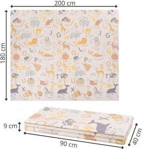 Dwustronna mata piankowa 180x200 cm składana dla dzieci UNIWERSALNY 21