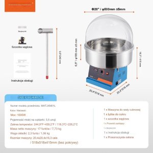 Elektryczna Maszyna do Waty Cukrowej Niebieska 2